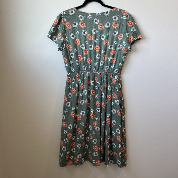 Mikarose NWT Layne Floral Daisy Dress, Size Large, Spring, Church, Sundress - Picture 3 of 6